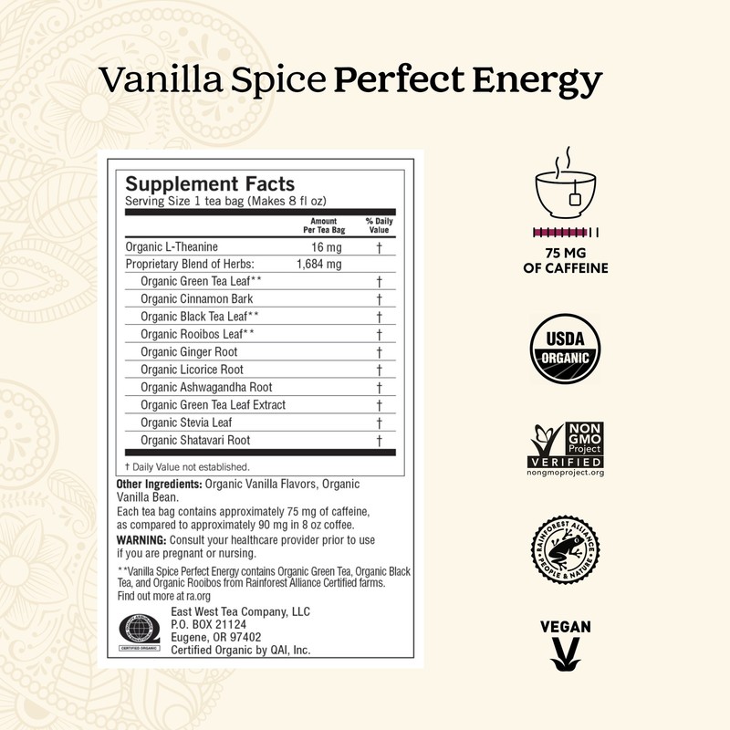 Yogi Tea - Vanilla Spice Perfect Energy - 6 Pack, 96 Tea Bags gallery