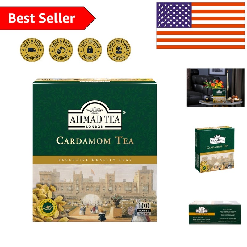 Cardamom Black Tea Teabags – 100 Count, Ethically Sourced & Delicious