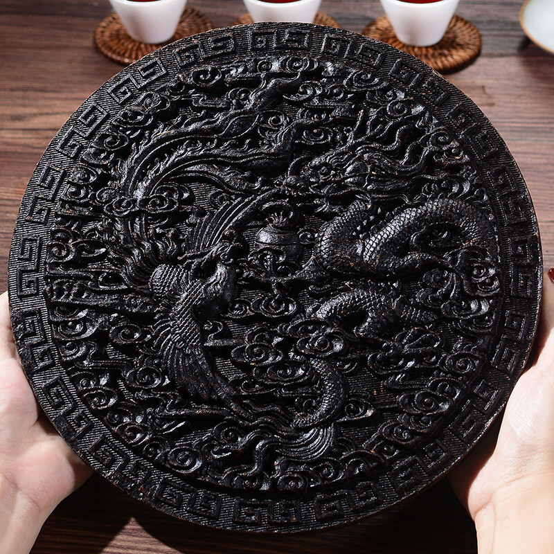 Dragon Phenix Big Red Robe Tea Aged Wuyi Mountains Da Hong Pao Black Tea Cake