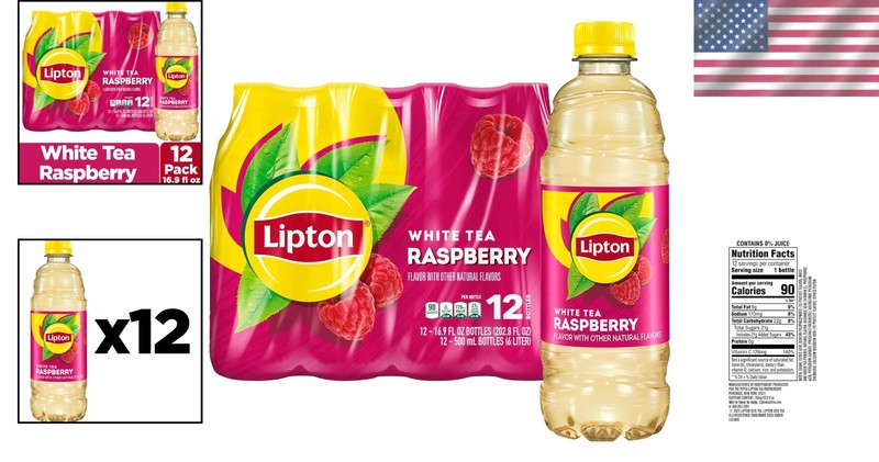 Delightful Raspberry White Iced Tea - 12 Bottles of 16.9 Fl Oz, Only 90 Calories gallery
