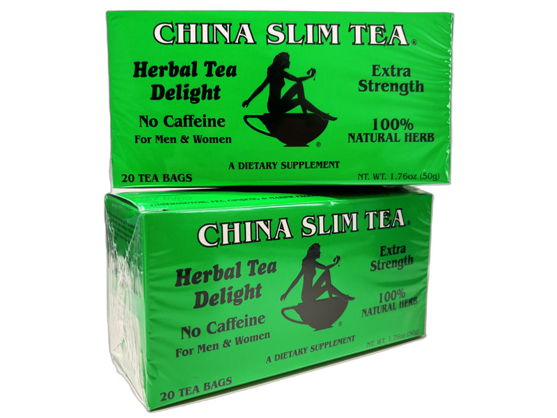 China Slim Tea Natural Herbal Tea No Caffeine 20 Teabags/Box (Pack of 2)