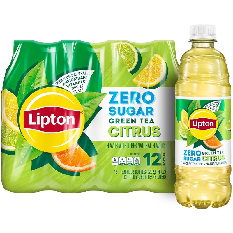 Refreshing Lipton Green Tea Citrus Iced Tea, 12 Bottles - Zero Sugar & Vitamin C gallery