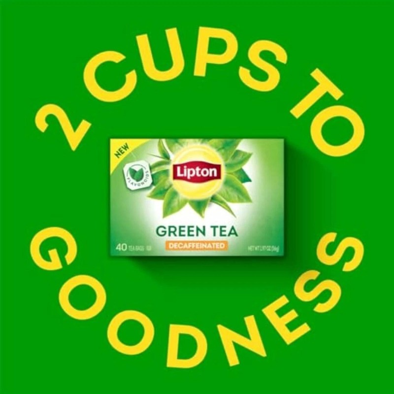 40 Tea Bags, Decaffeinated Green Tea Bags, Unsweetened Teabags for Decaf Hot Tea gallery