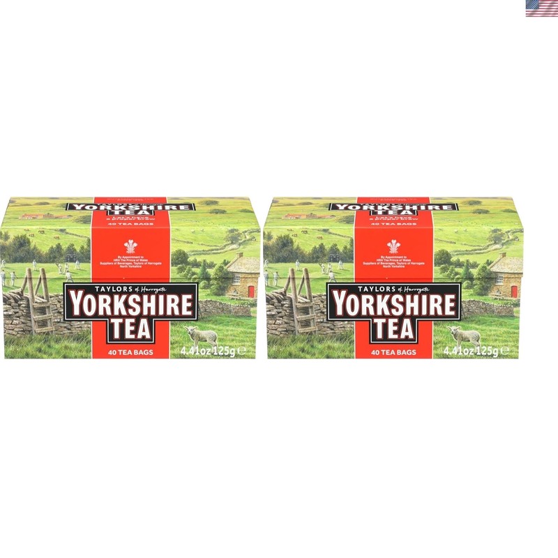 Yorkshire Red Black Tea, 80 Teabags (40 Count Pack of 2) – Allergen-Free Luxury