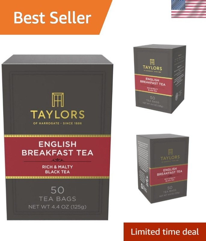 Rich & Refreshing 50 Count English Breakfast Tea – Pillow Tea Bags for Anytime