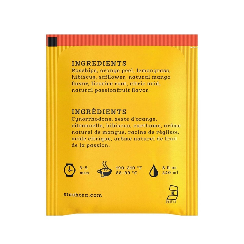 Stash Tea Mango Passionfruit Caffeine-Free Herbal Tea Bags - 20 Count gallery