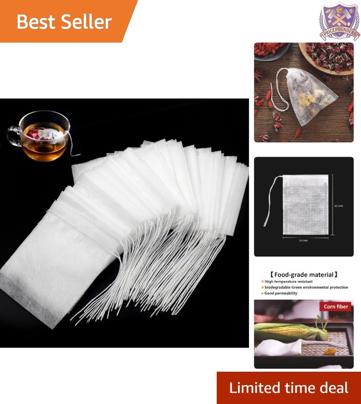 400pcs Biodegradable Tea Bags Drawstring Loose Leaf Filter Herbal Tea Use