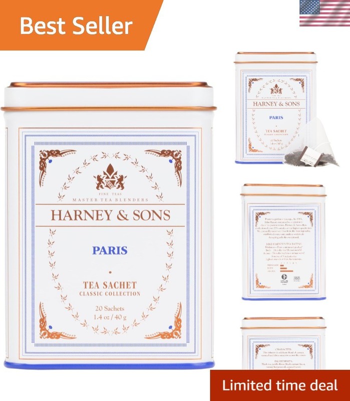 Harney & Sons Paris Black Tea – 20 Sachets | Fruity Vanilla & Caramel Blend