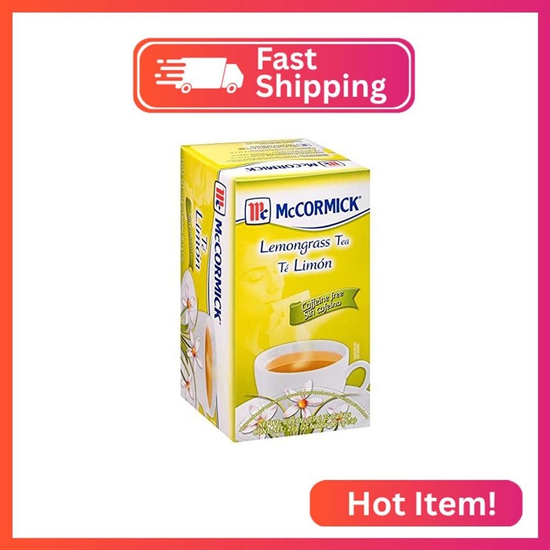 McCormick 25 Count Caffeine Free Lemongrass Tea Bags, 0.89 oz