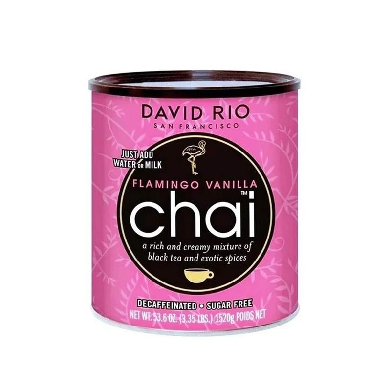 David Rio Chai Mix, Decaf Sugar Free, Flamingo Vanilla, 48 Ounce (Pack of 1)