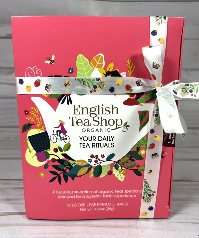English Tea Shop Organic Daily Rituals 12 Loose Leaf Pyramid Bags Variety 8/28