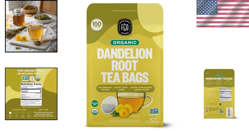 Resealable Dandelion Root Tea - Caffeine Free, 100 Count gallery