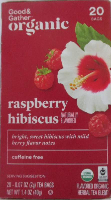 2 BOXES GOOD & GATHER ORGANIC RASPBERRY HIBISCUS HERBAL TEA 20 BAG BOX gallery