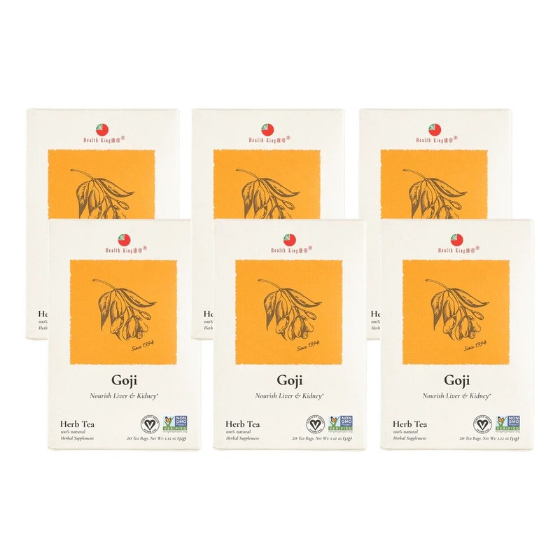 Goji Herb Tea by Health King (6 Boxes of 20 Teabags Each)