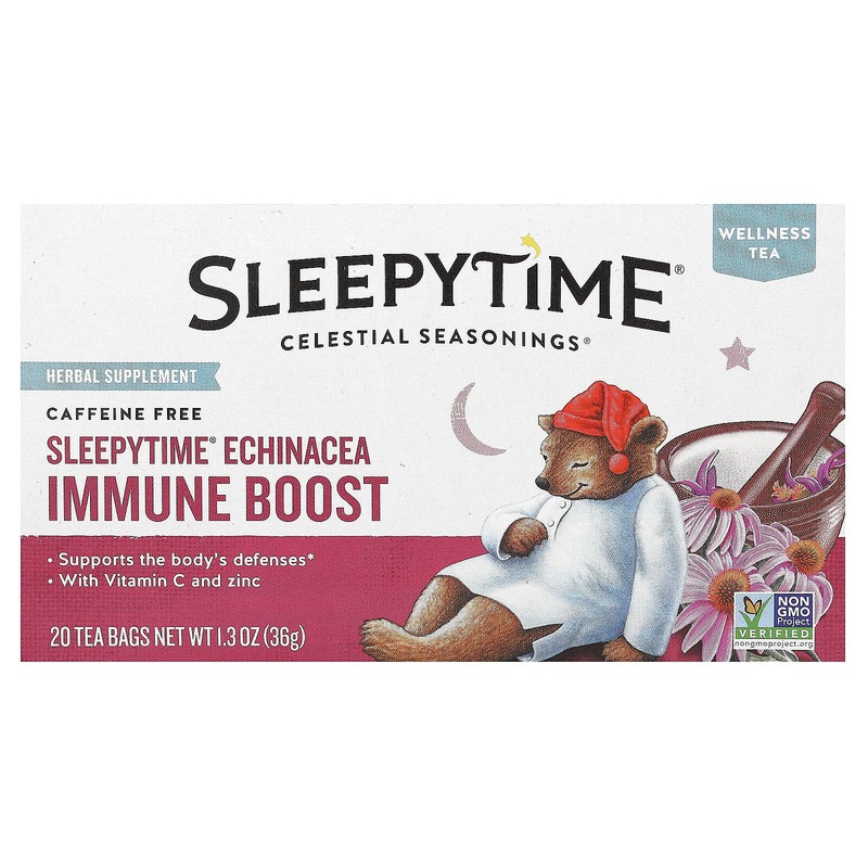 Wellness Tea, Sleepytime Echinacea Immune Boost, Caffeine Free, 20 Tea Bags, 1.3