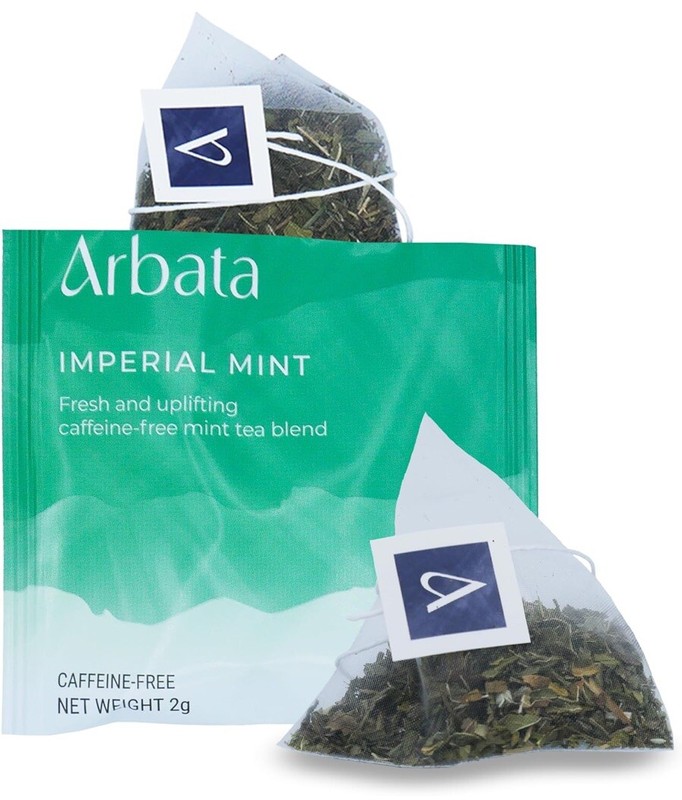 Arbata Imperial Peppermint Tea, Pyramid Tea Bags 12 Tea Sachets~Caffeine-Free