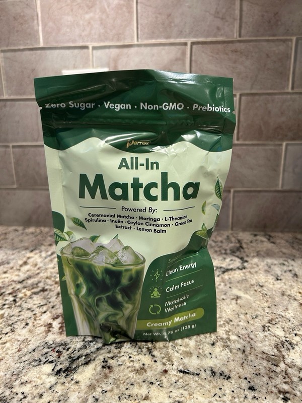 Parrot All-In Matcha Tea Powder, Cinnamon, Vegan Non-GMO Zero Sugar, 135g