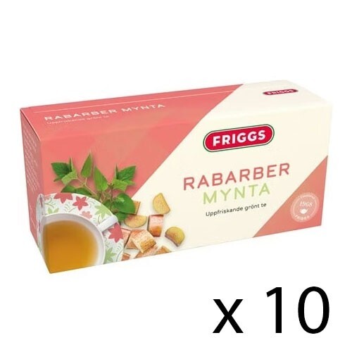 Friggs Rhubarb Mint Tea 10-pack (10×20 bags) – Swedish Tea