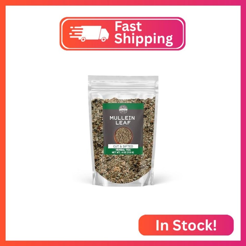 Birch & Meadow Mullein Leaf, Cut & Sifted, Herbal Tea, Mild Flavor (4 Ounce)