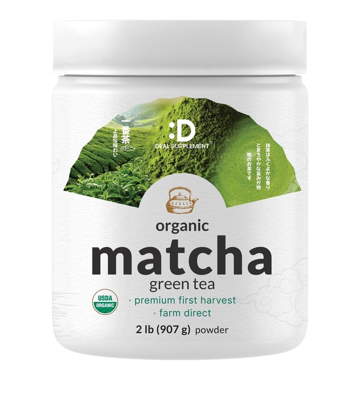 Organic Matcha Green Tea Powder, 2 lb (907g) | First 2 Pound (Pack of 1)
