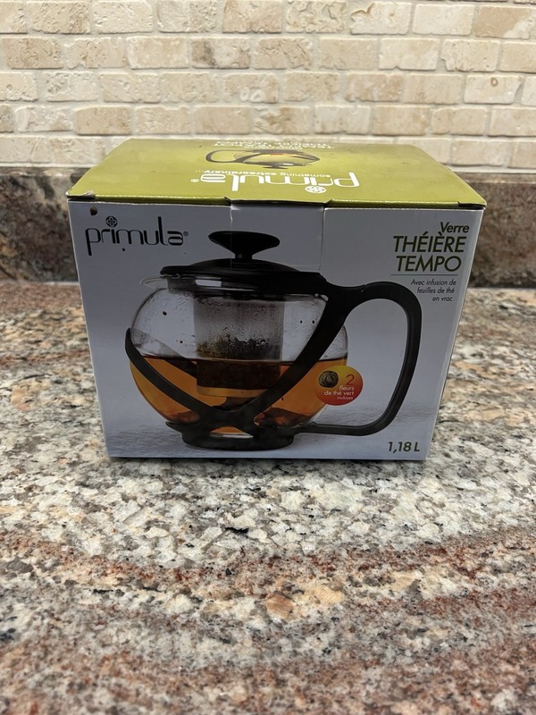 Primula Teas World Glass Teapot Infuser Set 40oz Herbal Rosebud BRAND NEW