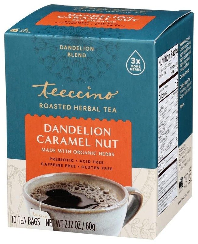 Dandelion Caramel Nut Tea – Caffeine Free, Roasted Herbal Tea with Prebiotics…