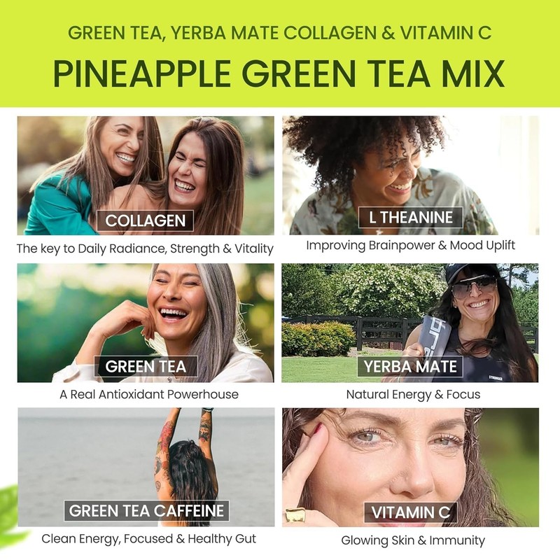 Athena's Glow Tea, Collagen + Extended Energy Fruit Green Tea Mix,30 Servings gallery