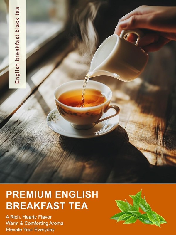 English Breakfast Black Tea - 100 Count Teabags, Floral & Fruity Aroma gallery