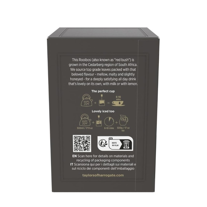 Ethically Sourced Rooibos Tea Bags, 20 Count - Herbal Bliss, Hot or Iced gallery