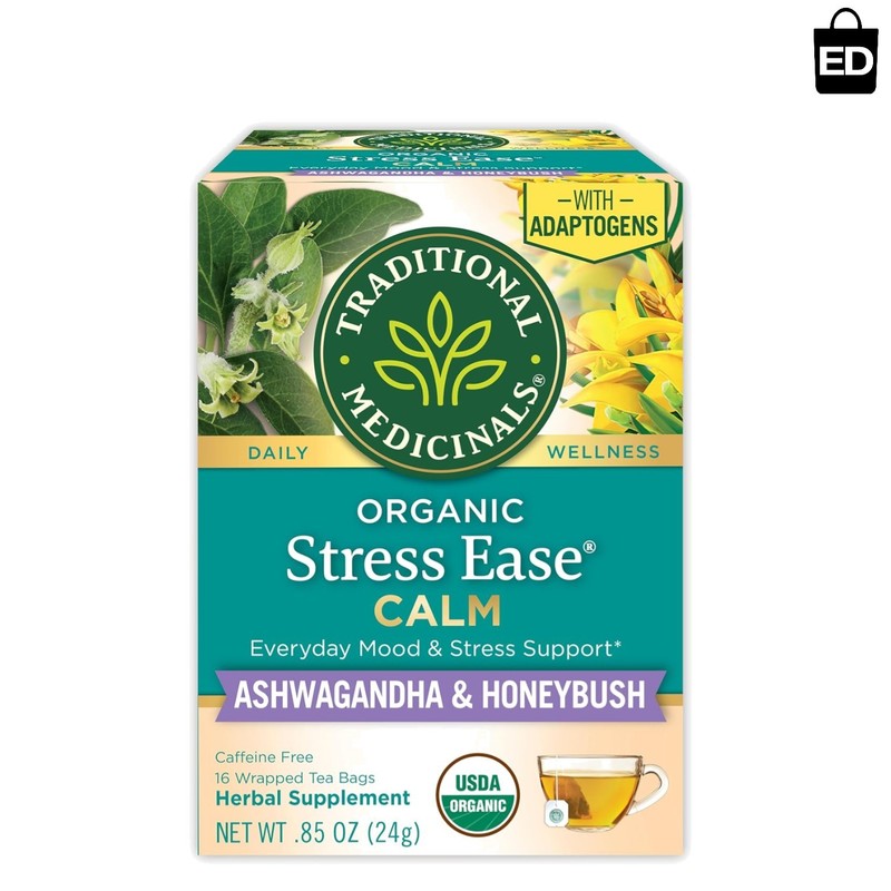 Caffeine-Free Organic Stress Relief Tea – 16 Bags of Ashwagandha & Honeybush
