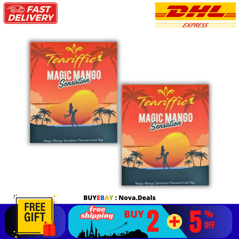 2 X Teariffic Magic Mango Sensation Sexual Men Herb Energy Coffee (12 Sachets)