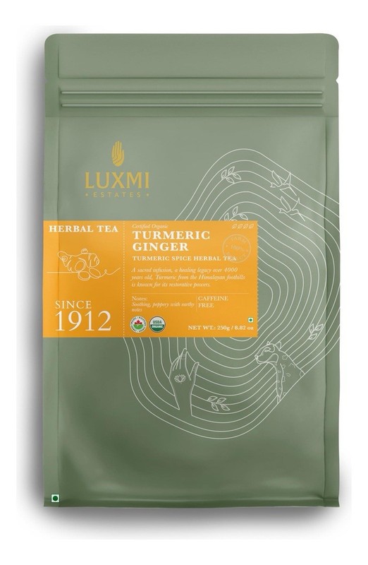 Luxmi Estates Turmeric Timeout | 50 Tea Bags | Organic Herbal Tea