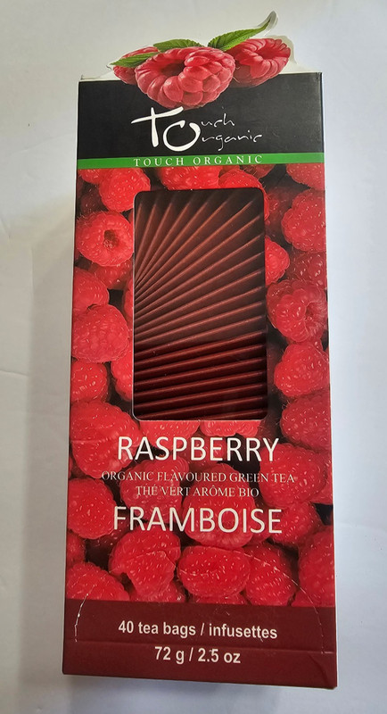 Touch Organic RASPBERRY GREEN Tea Bags, 40 Bags, 2.5 oz, New & Sealed