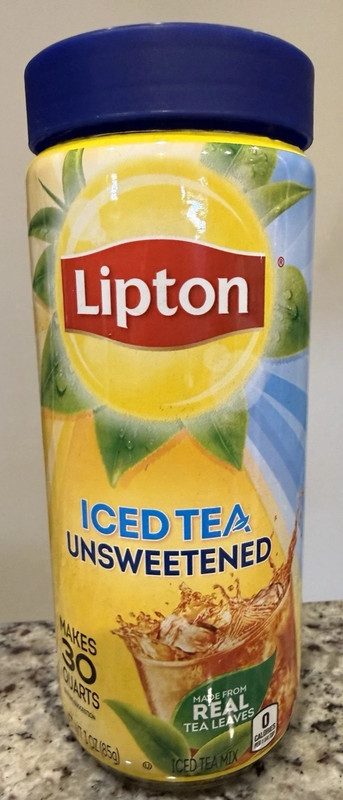 Lipton Unsweetened Iced Tea Mix Makes 30 Quarts 3 oz Glass Jar Sealed