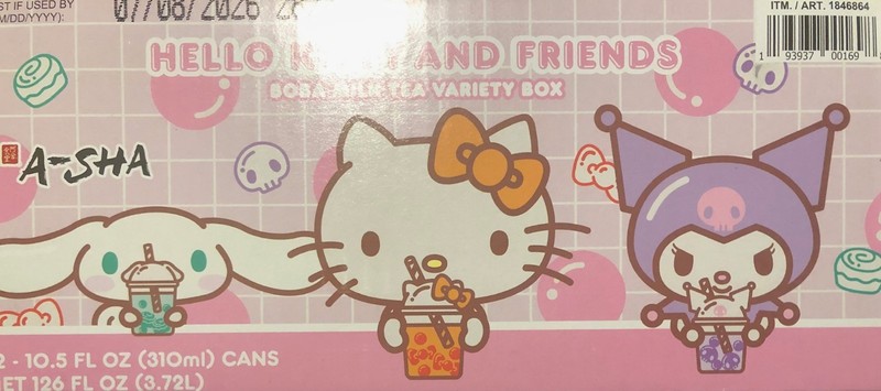 Hello Kitty & Friends Boba Tea With Milk Variety Box 12 Drinks 10.5 Oz Exp 7/26