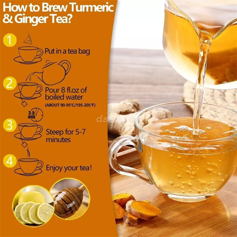 Turmeric, Ginger, Cinnamon Tea Bags, 100% Natural & No Additives & Caffeine Free gallery