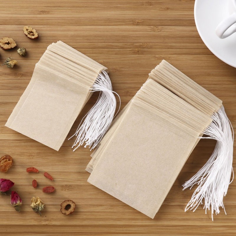 200 Pcs Paper Tea Bag Drawstring Filter Bags for Loose Leaf Tea Powder gallery