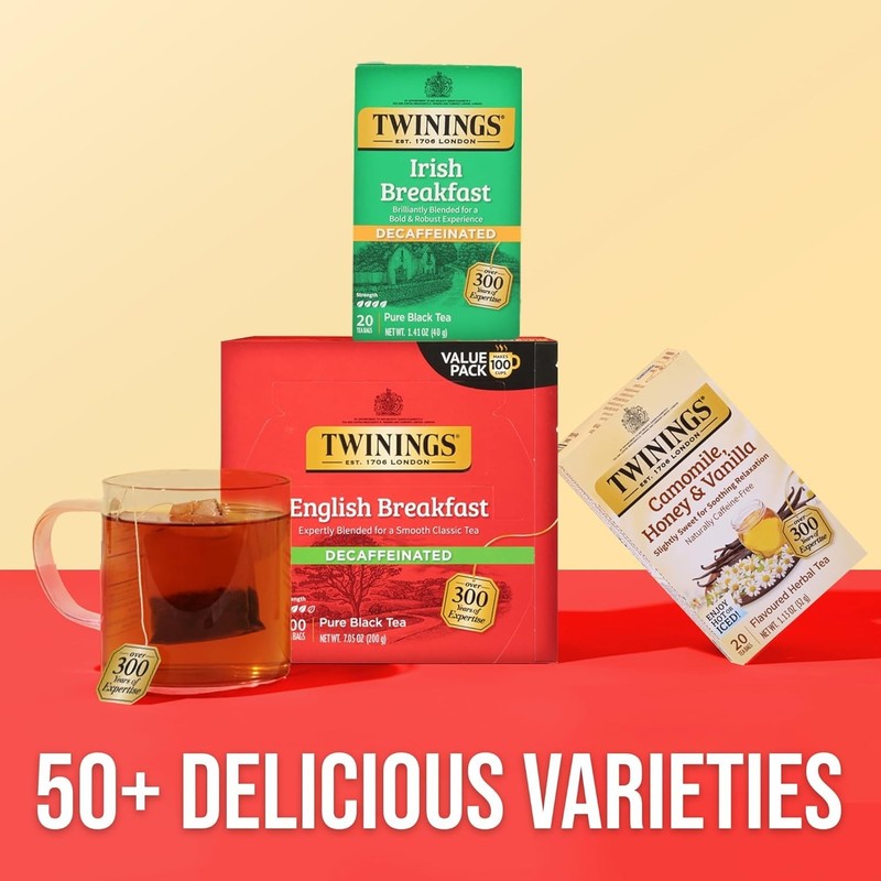 100 Count Decaffeinated English Breakfast Tea - Enjoy Hot or Iced for Every Mood gallery