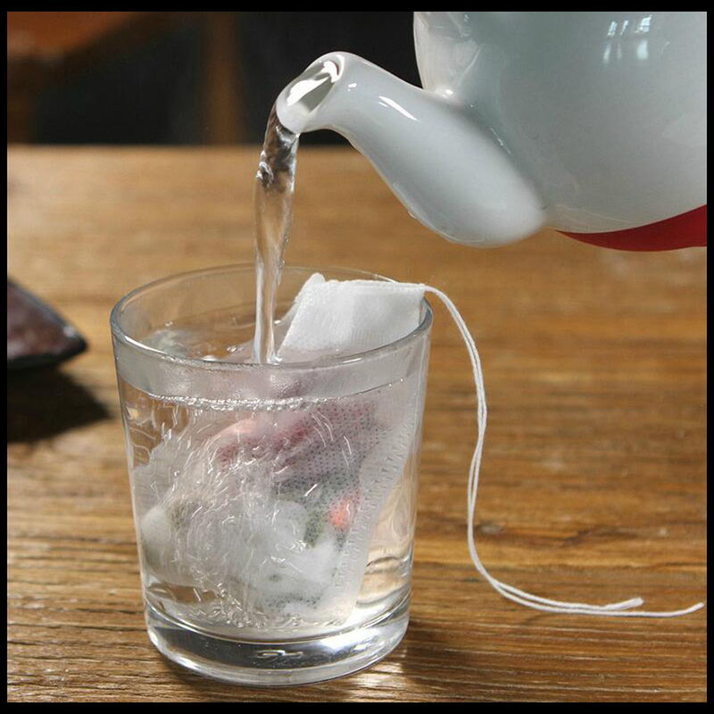 100pcs Non-woven Tea bag Filter Empty Teabags Herb Loose Drawstring Bag 7x9cm gallery