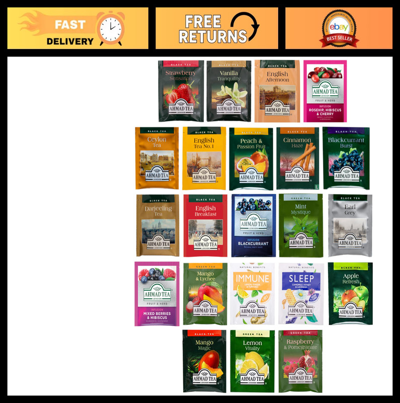 Assorted Tea Sampler Pack – 88 Count, 22 Unique Flavors, Variety Gift Set