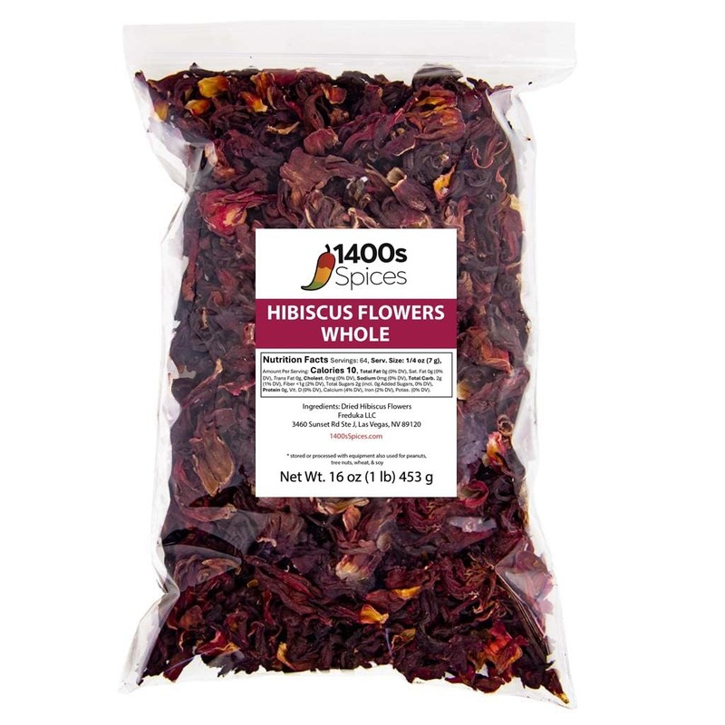 1lb Dried Whole Hibiscus Flowers and Petals, Flor de Jamaica, Sorrel Flower, …
