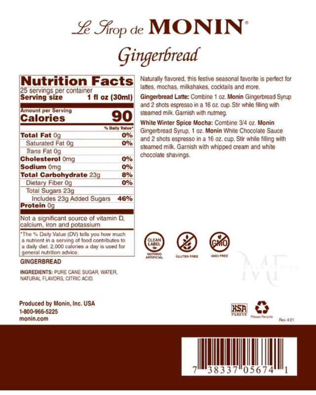 🎄✨ Monin Gingerbread Syrup 750mL – Warm, Sweet Holiday Flavor Boost! ✨🎄 gallery