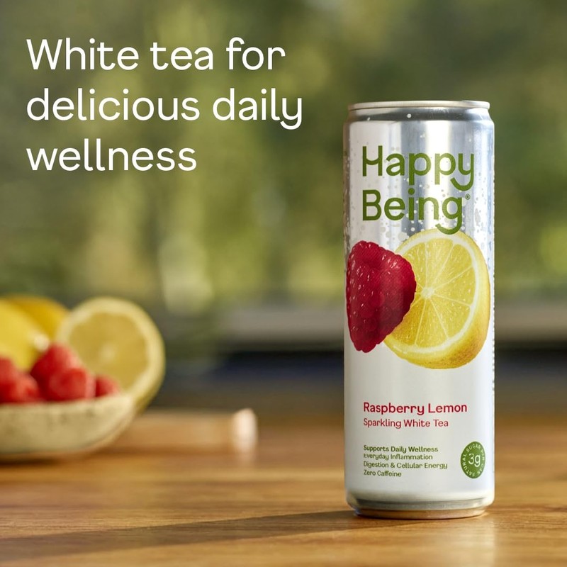Happy Being Raspberry Lemon Sparkling White Tea – Antioxidant & Polyphenol Ri... gallery