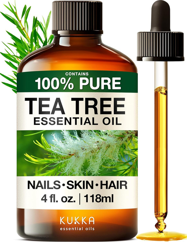 100% Pure Tea Tree Oil - 4 Fl Oz Tea Tree Essential Oil for Hair, Skin, Diffuser