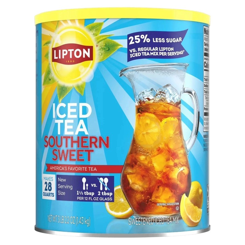 Lipton Reduced Sugar Southern Sweet Iced Tea Mix, 28 Quarts