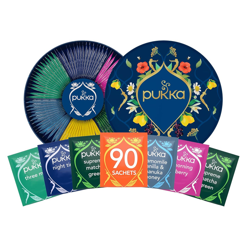 Pukka Luxury Herbal Tea Sampler Box, Organic Tea for Everyday Wellness, Ideal Gi