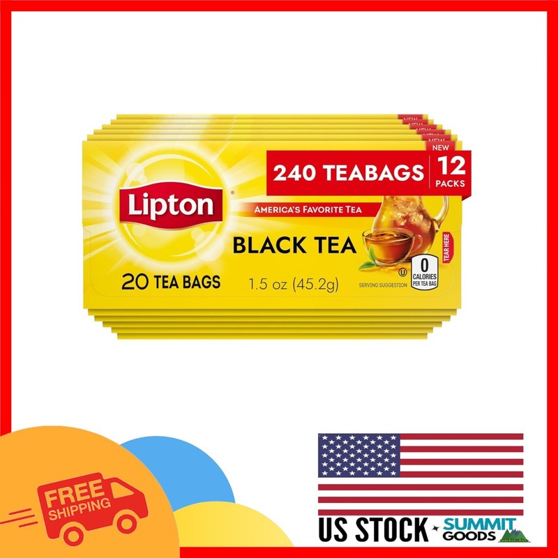 Indulge in 240 Black Tea Bags – Unsweetened, Caffeinated Mix, Perfect Anytime