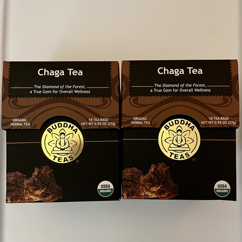 Buddha Teas Organic Chaga Herbal Tea Lot of 2 NEW exp. 10/2025