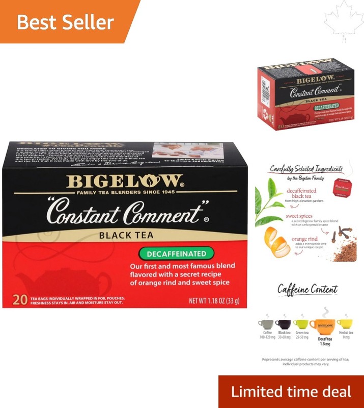 Organic Bigelow Constant Comment Decaffeinated Tea, 40 Teabags – Mildly Sweet