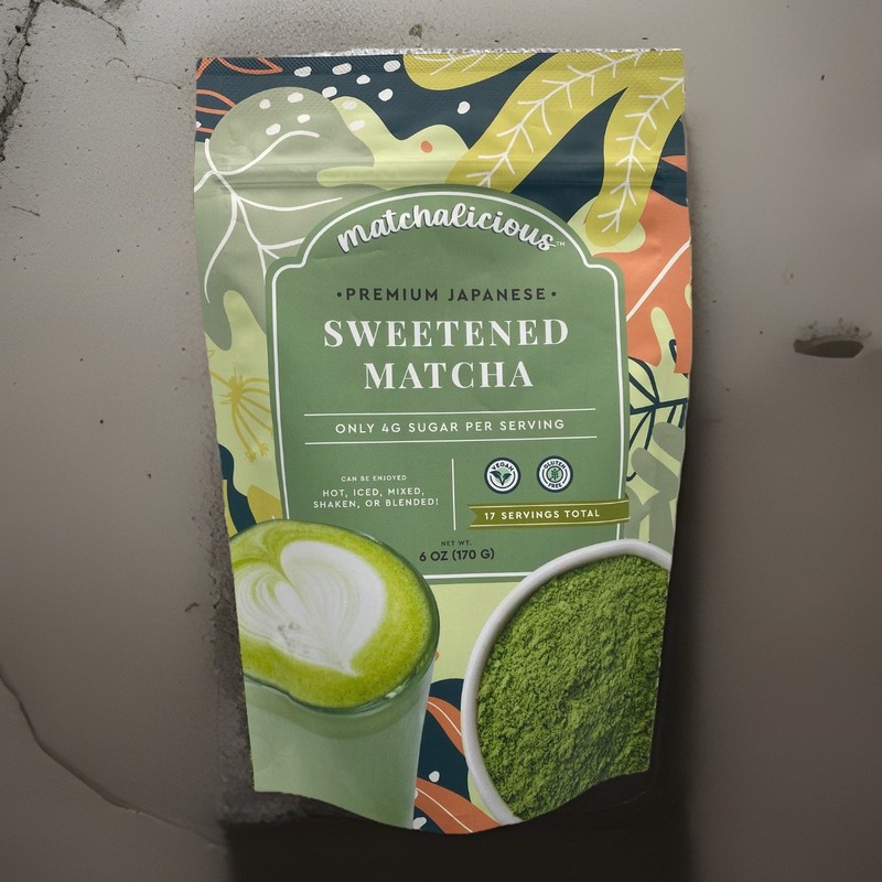 Matchalicious™ Japanese Sweetened Matcha Powder Vegan, Gluten Free 6 oz